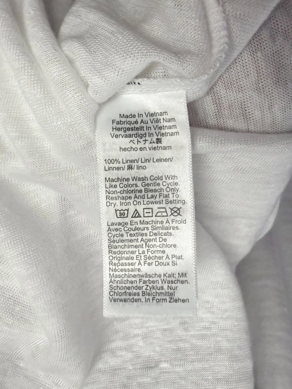 J. Crew New Relaxed Linen Long Sleeve Tee White XS